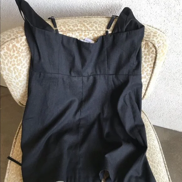 Black Wrap Mini Dress with Side Tie - Picture 3 of 4